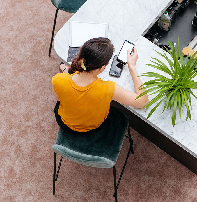 woman on business wifi