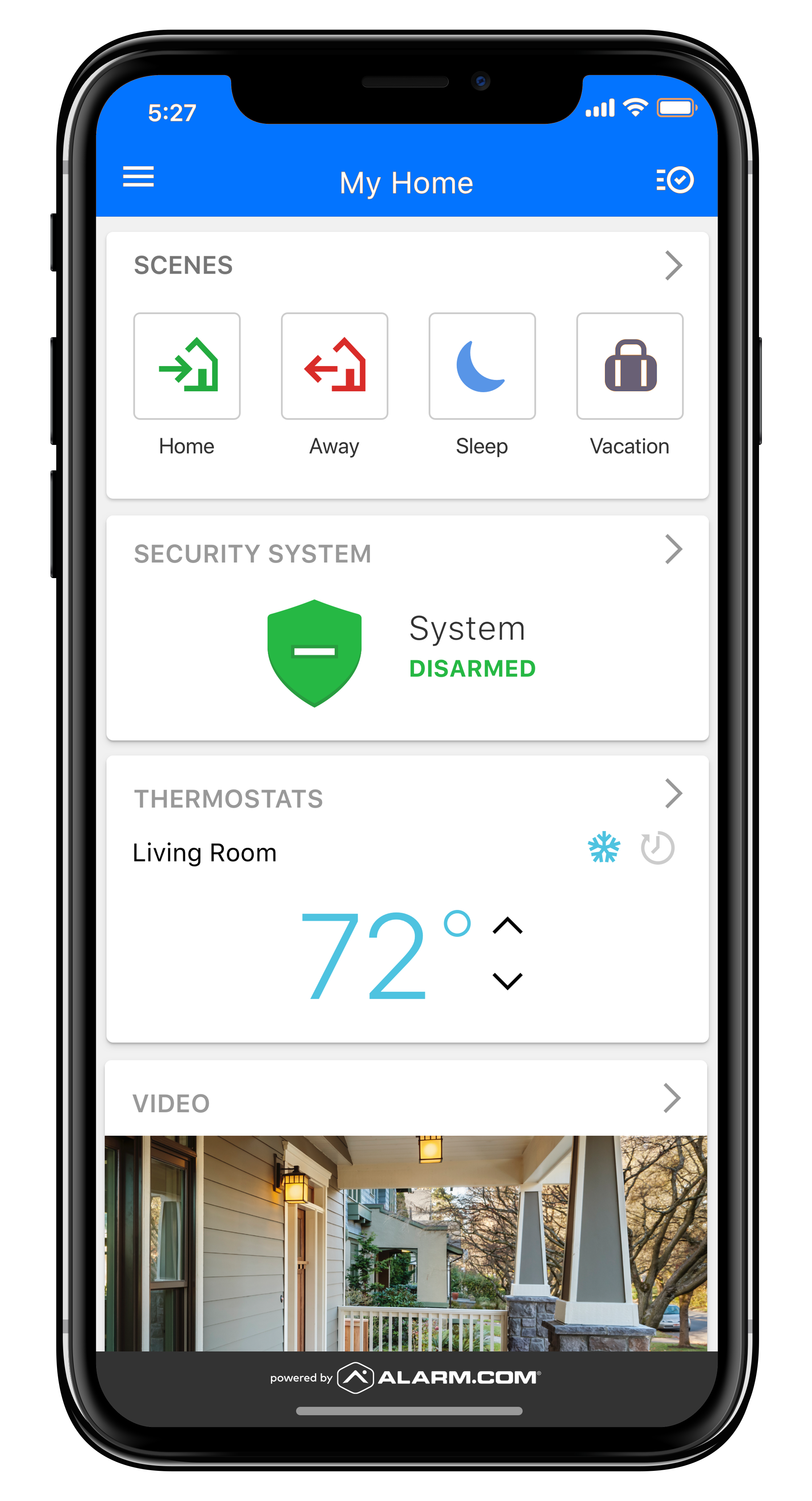 alarm.com app for our home security system