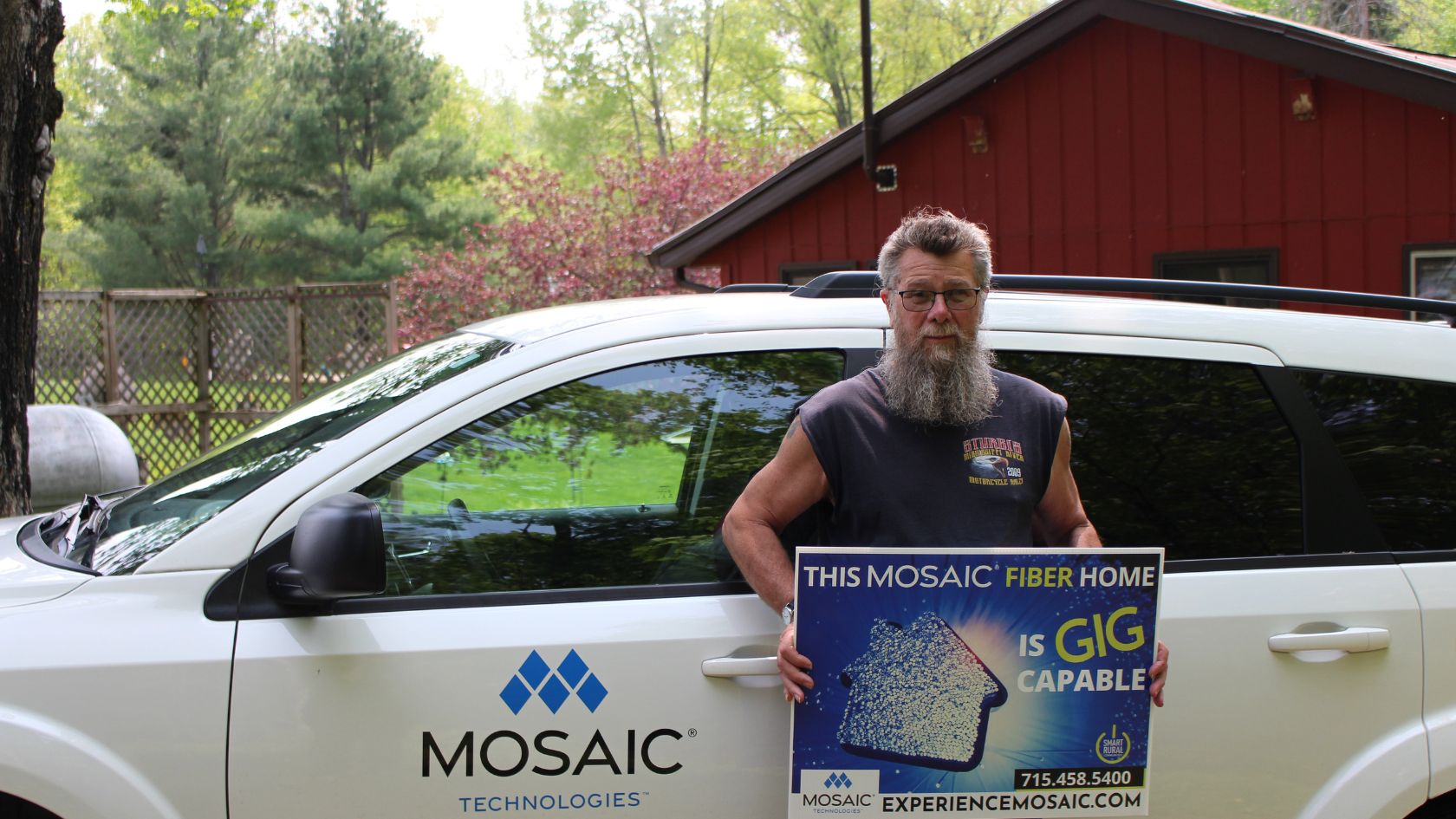 First Fiber Internet Customer in Sarona Wisconsin | Mosaic Technolgies